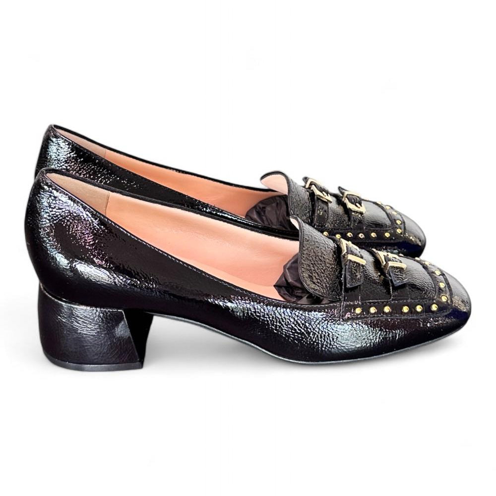 Mocassino borchie vernice nera Matteo Pitti 