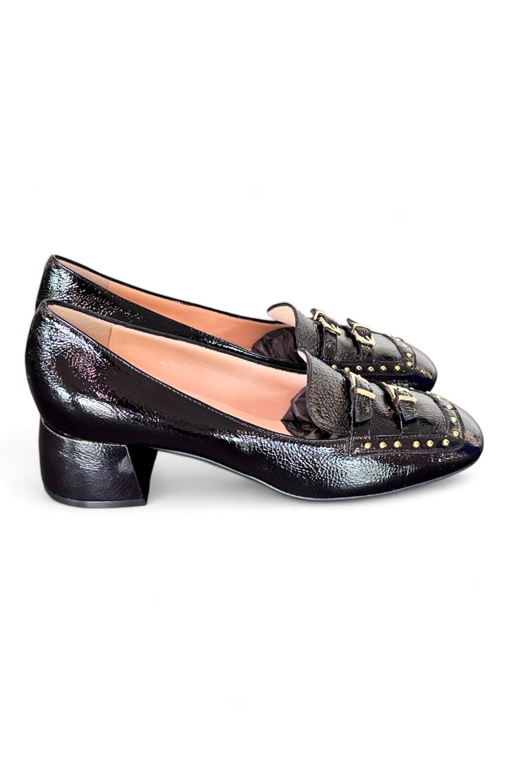Mocassino borchie vernice nera Matteo Pitti 