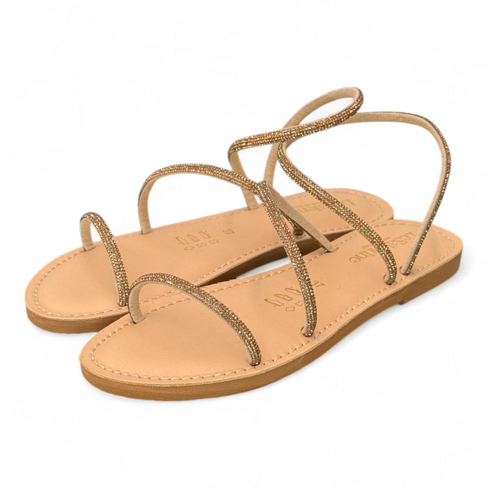 Sandalo strass oro Le Salentine 