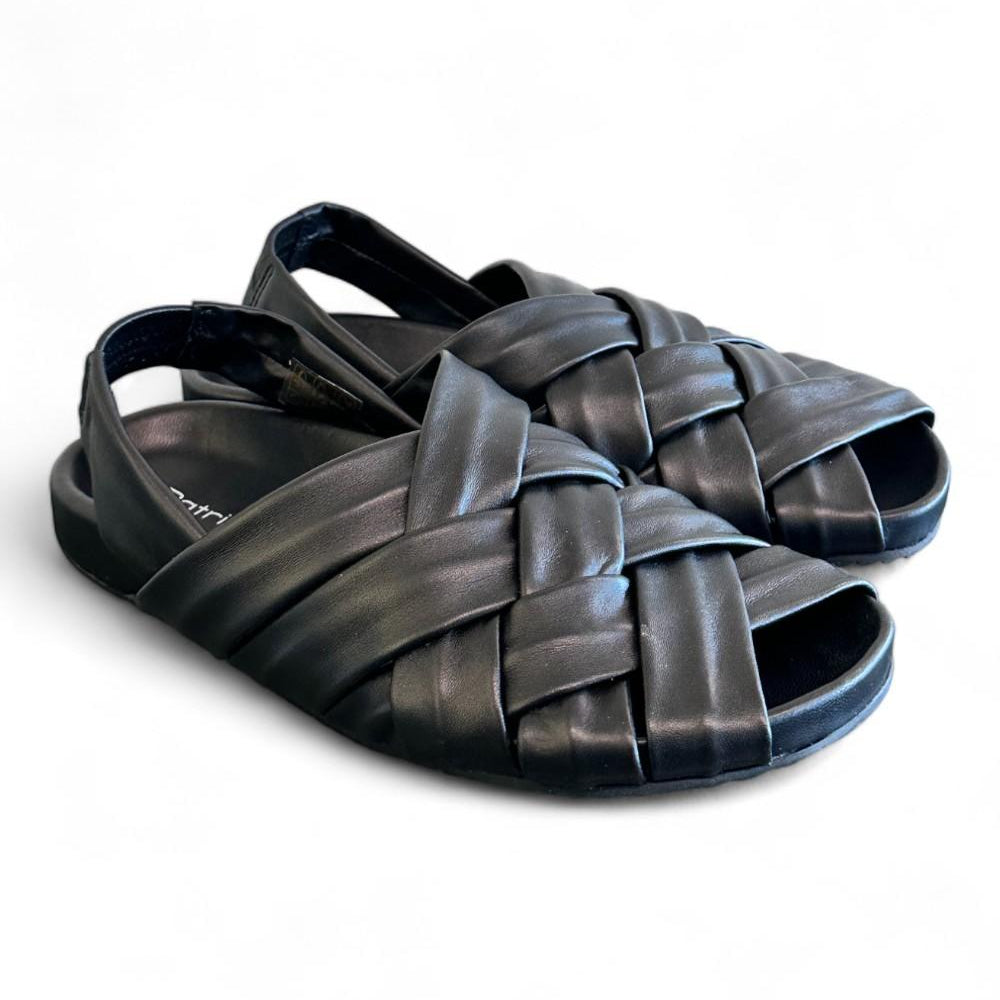 Sandalo flat intrecci nero Patrizia Bonfanti 