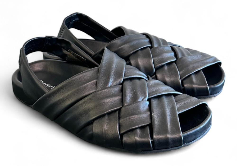 Sandalo flat intrecci nero Patrizia Bonfanti 