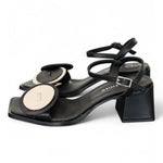 Sandalo cerchi nero tacco 50 Bohemien<BR/> 
