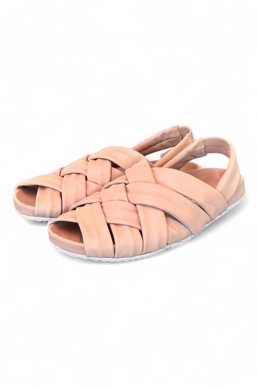 Sandalo flat intrecci sabbia Patrizia Bonfanti 
