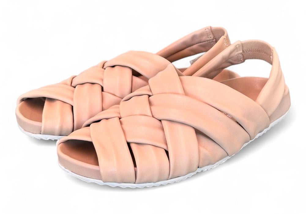 Sandalo flat intrecci sabbia Patrizia Bonfanti 