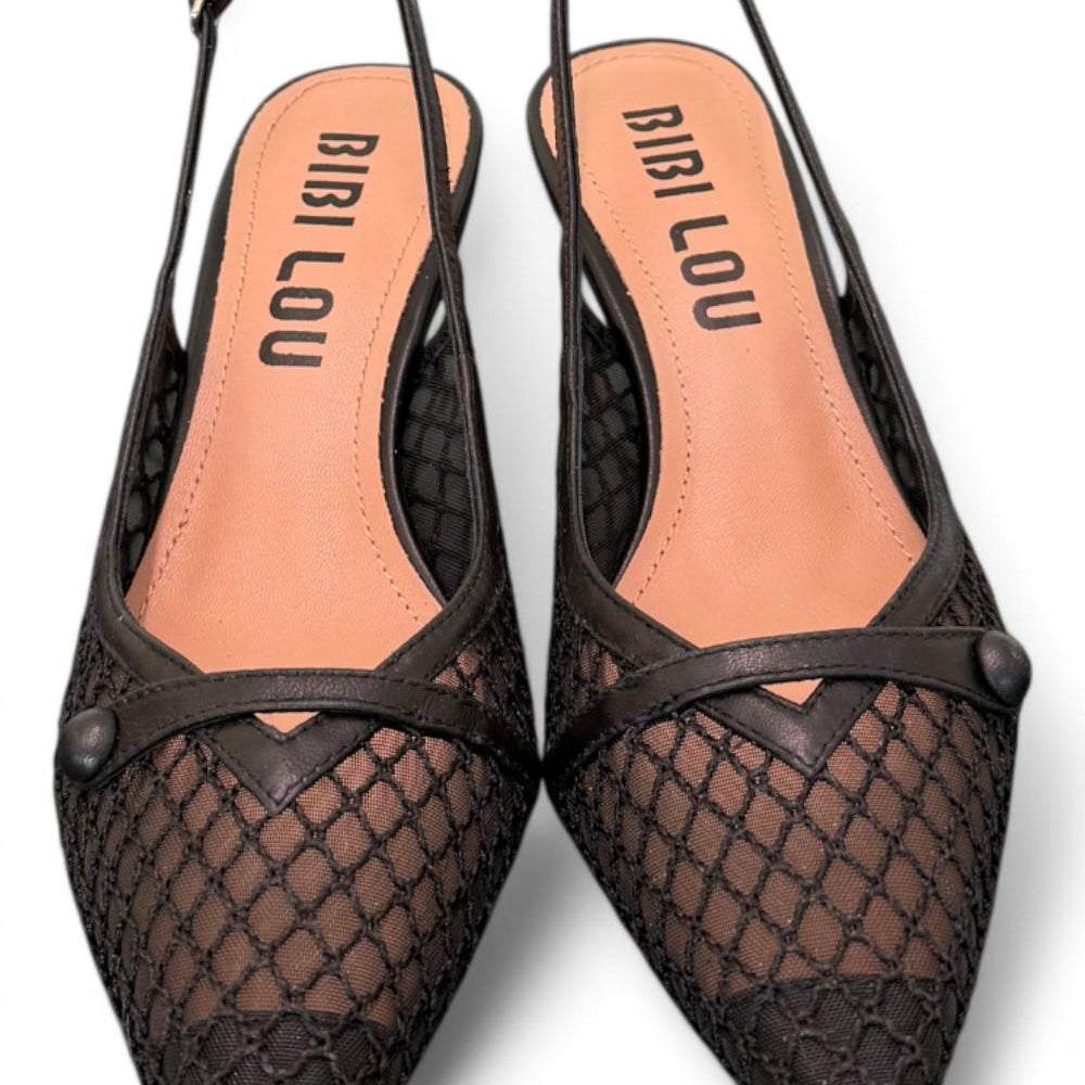 Slingback Bibi Lou rete nero tacco 