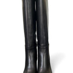Stivale tubo T80 pelle nera Elisa Lanci<BR/> 