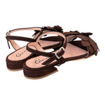 Sandalo fiore suede testa di moro Glam<BR/> 