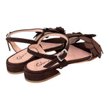 Sandalo fiore suede testa di moro Glam<BR/> 