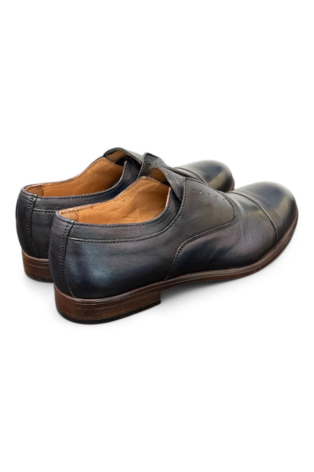Scarpa uomo no-lace blu F.lli Rennella puntale 