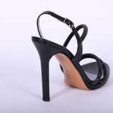 Sandalo plateau strass nero tacco 10 Albano<BR/> 