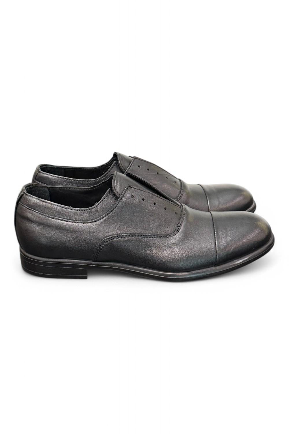 Scarpa uomo no-lace nera F.lli Rennella puntale 