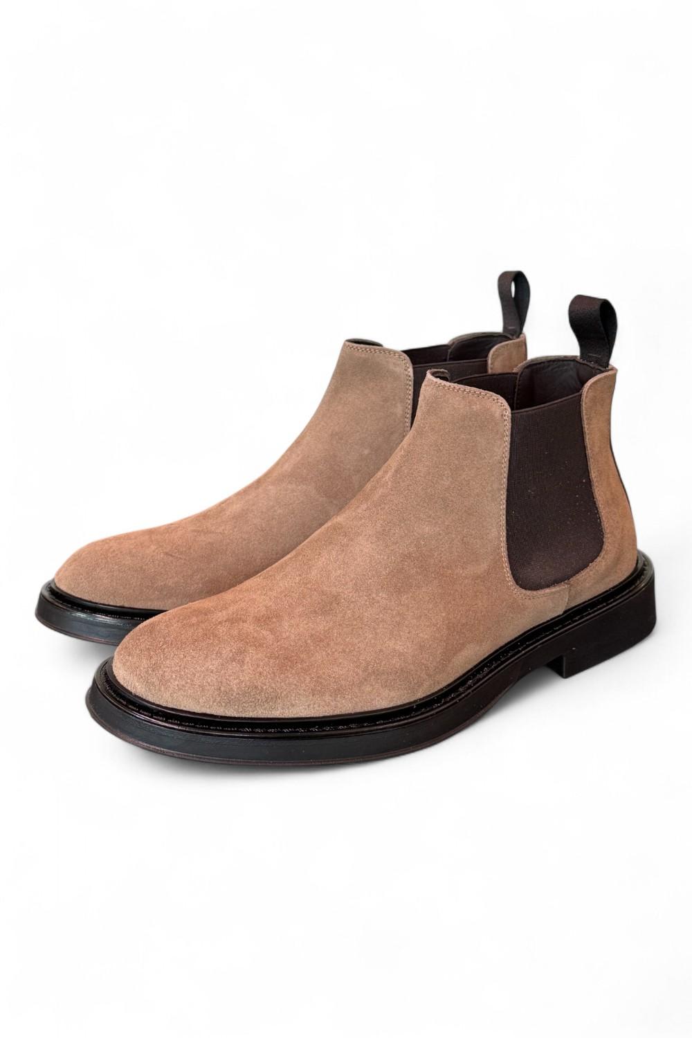 Stivaletto beatles suede tortora Dino Draghi<BR/> 