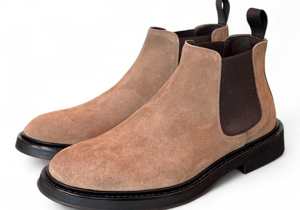 Stivaletto beatles suede tortora Dino Draghi<BR/> 