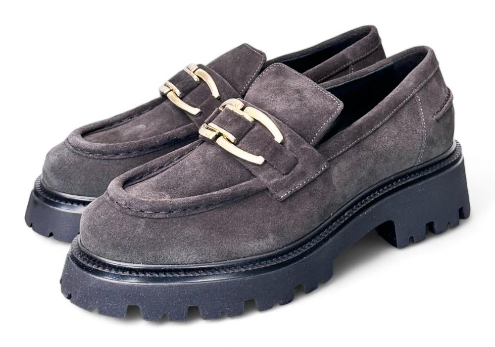 Mocassino donna Uma Parker camoscio pepe 