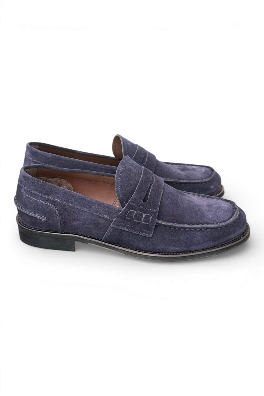 Mocassino camoscio blu Franco Fedele 