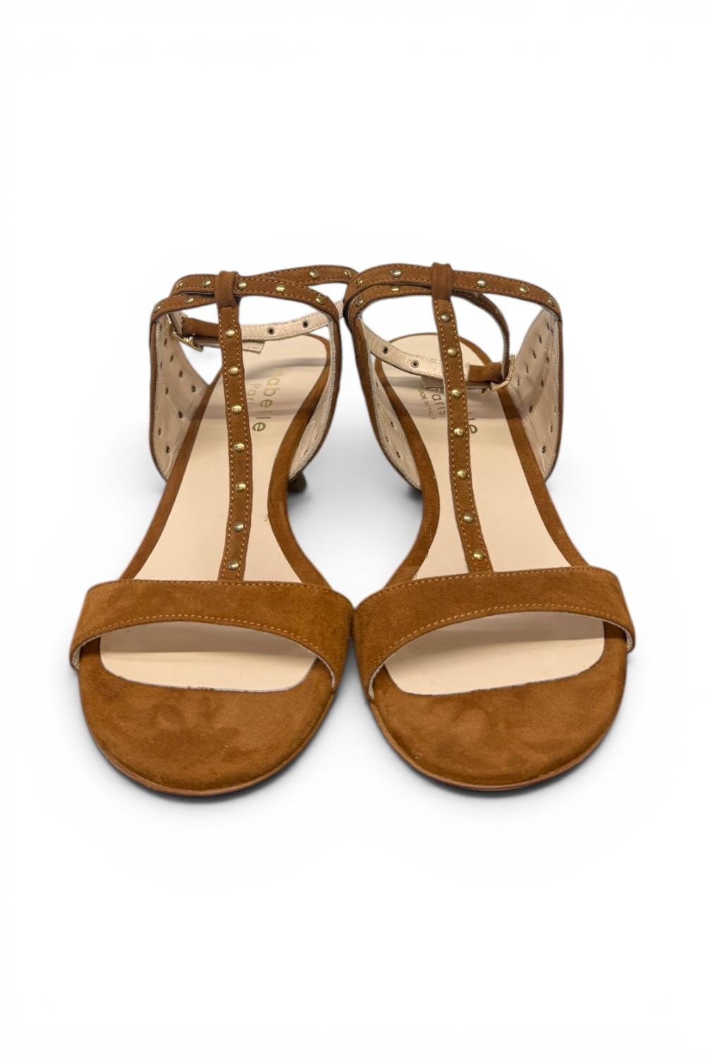 Sandalo cintino T borchie suede cuoio Isabelle Paris 