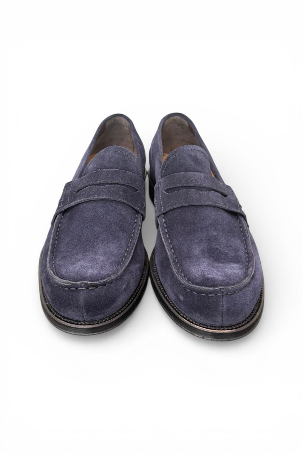 Mocassino camoscio blu Franco Fedele 
