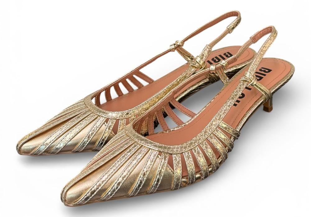 Slingback laminata oro Bibi Lou 