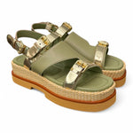 Sandalo asimmetrico kaki Z50 Zanon<BR/> 