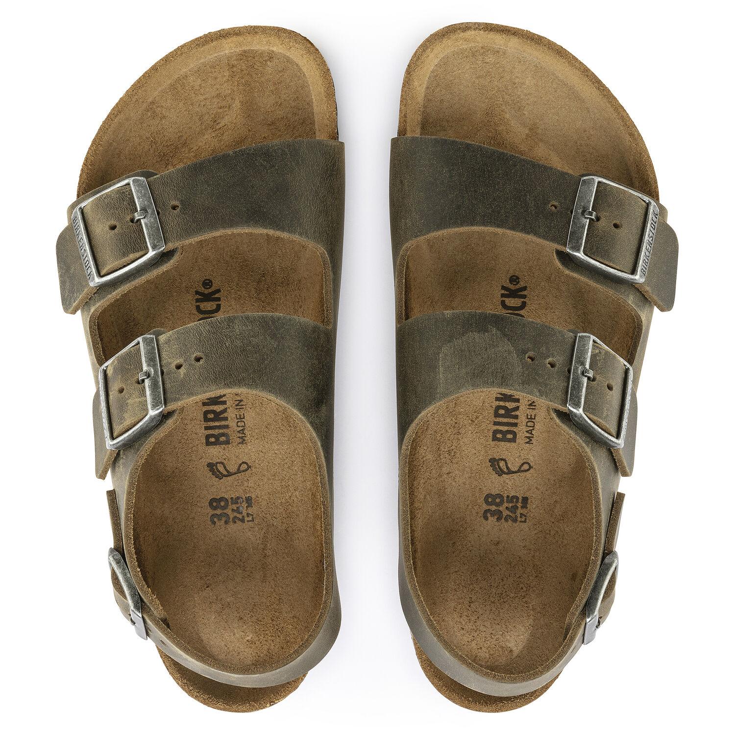 Sandalo Milano pelle verde Birkenstock 