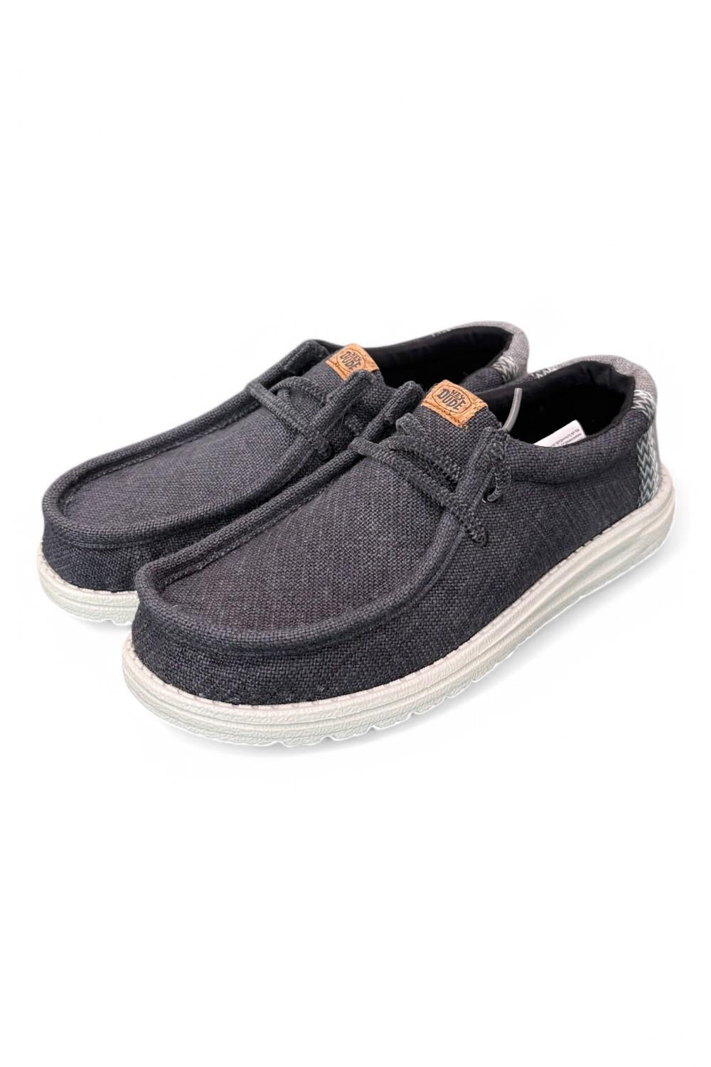 Sneaker uomo wally Juta grey black Hey Dude<BR/> 