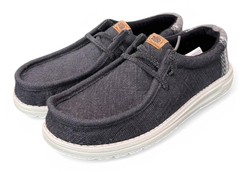 Sneaker uomo wally Juta grey black Hey Dude<BR/> 