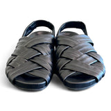 Sandalo flat intrecci nero Patrizia Bonfanti 