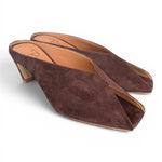 Ciabatta suede testa di moro tacco 60 Ranye 
