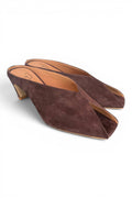 Ciabatta suede testa di moro tacco 60 Ranye