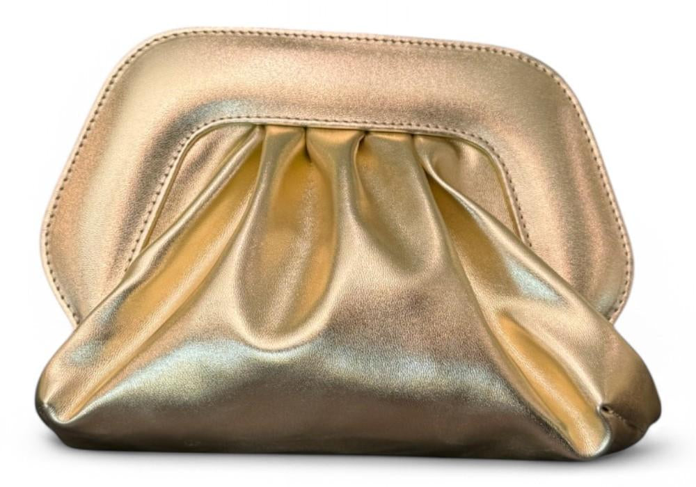 Pochette chiusura scatto ecopelle platino 