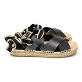 Sandalo con incrocio in pelle nera Palomitas<BR/> 
