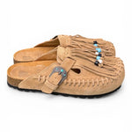 Sabot con frangia e perline Taji by Lagoa suede sabbia 