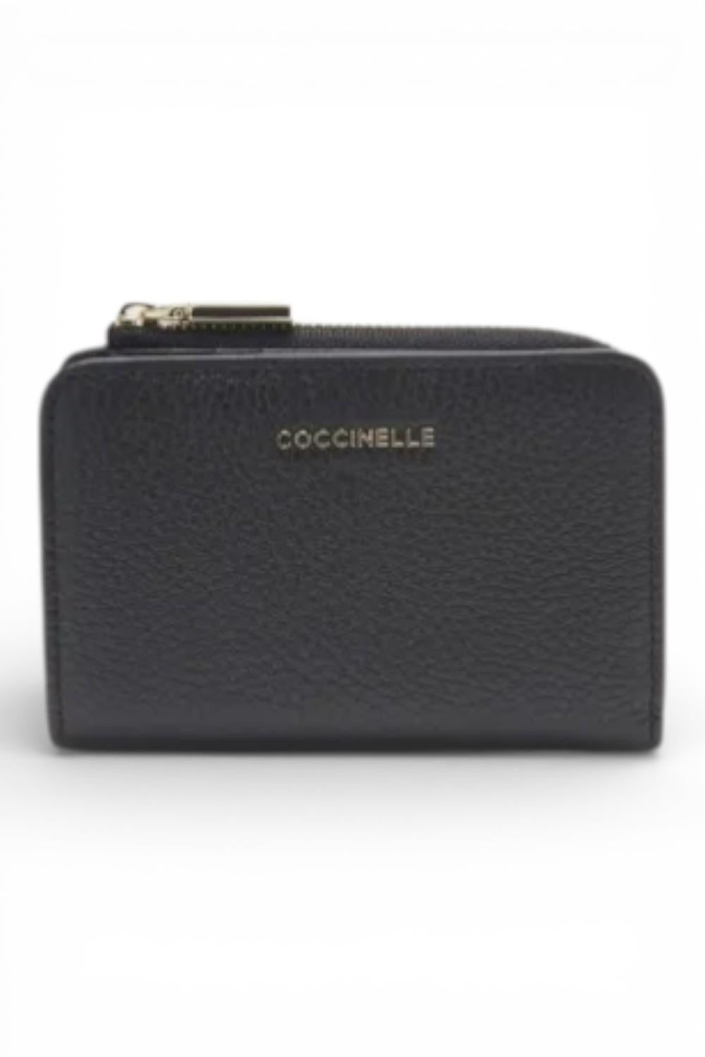P.foglio piccolo zip metallic soft nero Coccinelle 