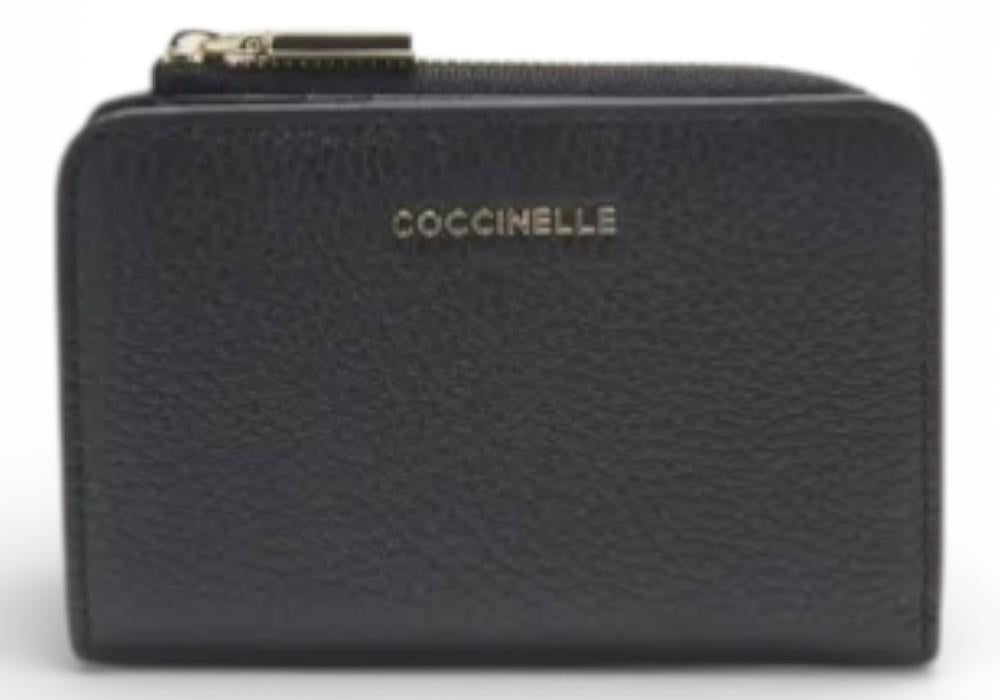 P.foglio piccolo zip metallic soft nero Coccinelle 