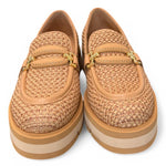 Mocassino rafia e pelle grano suola micro Bruno Premi<BR/> 