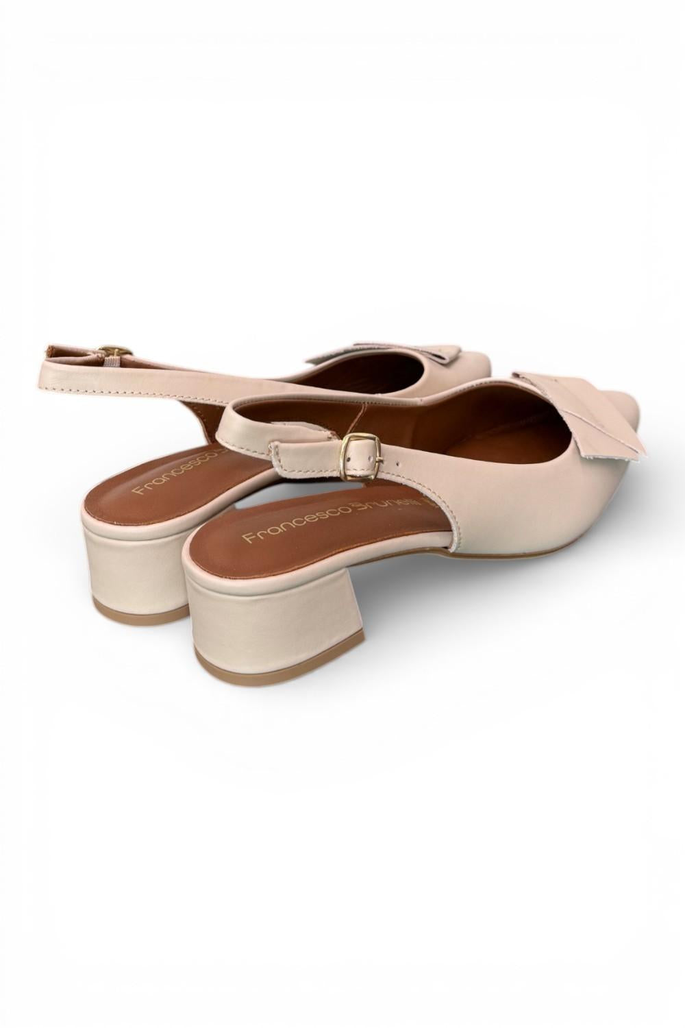 Slingback pelle latte Francesco B 