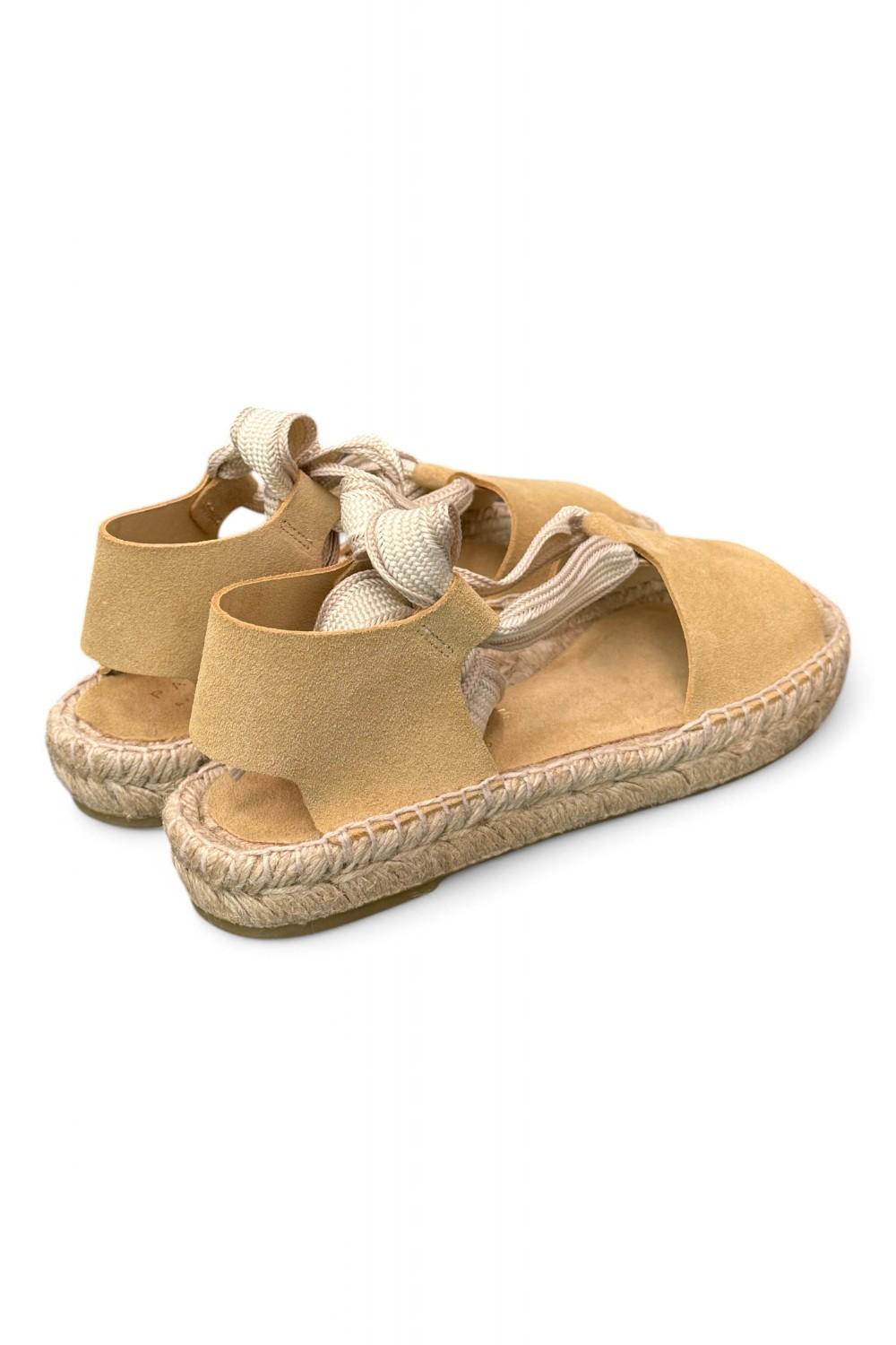 Sandalo con fascia in suede sand Palomitas<BR/> 