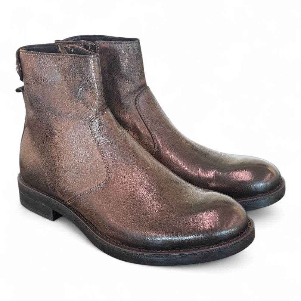 Stivaletto zip pelle brandy Pawelks 