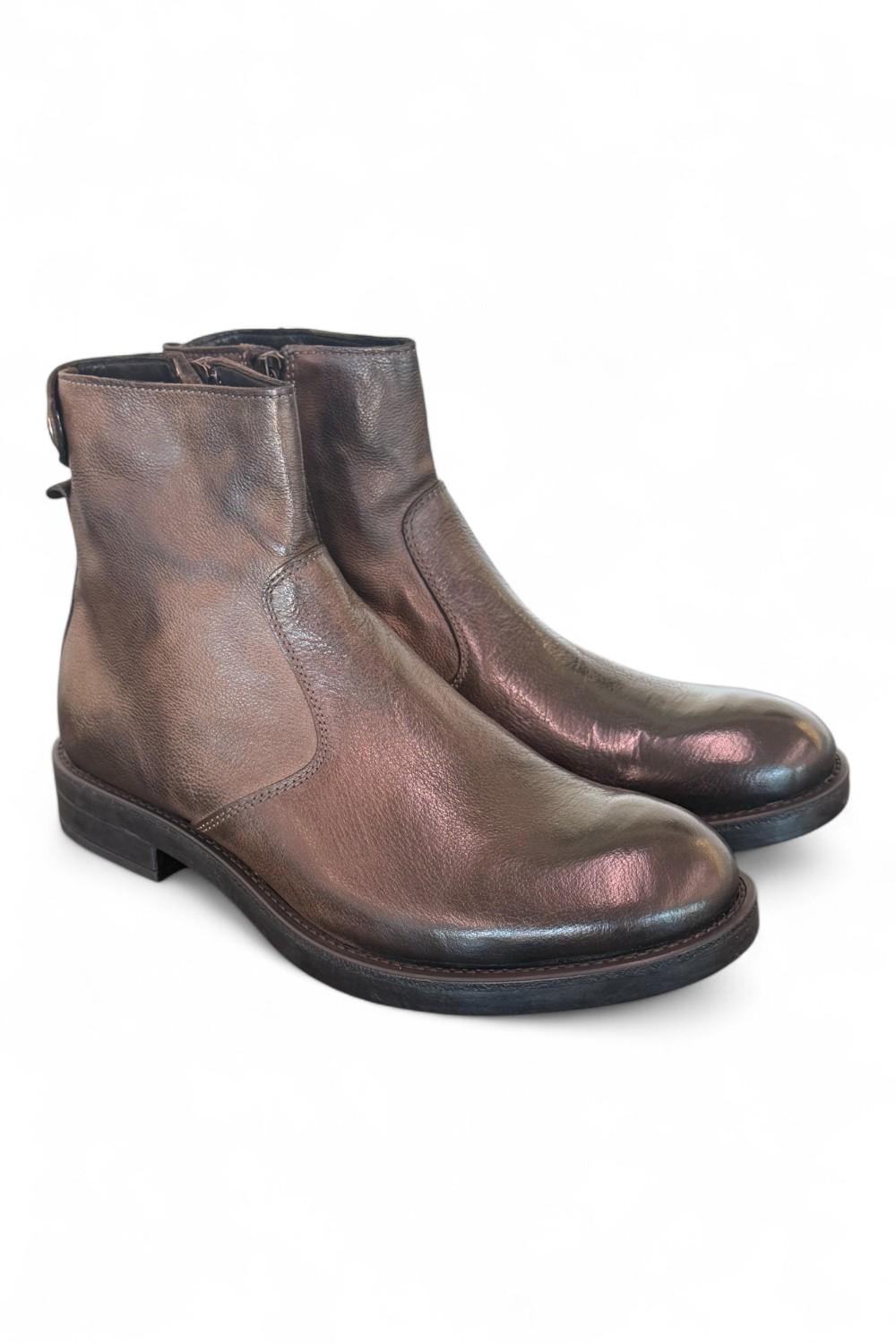 Stivaletto zip pelle brandy Pawelks 