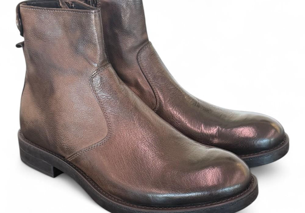 Stivaletto zip pelle brandy Pawelks 