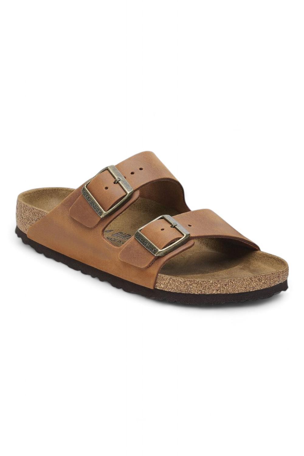 Ciabatta uomo Arizona 1028401 cognac oil leather Birkenstock 
