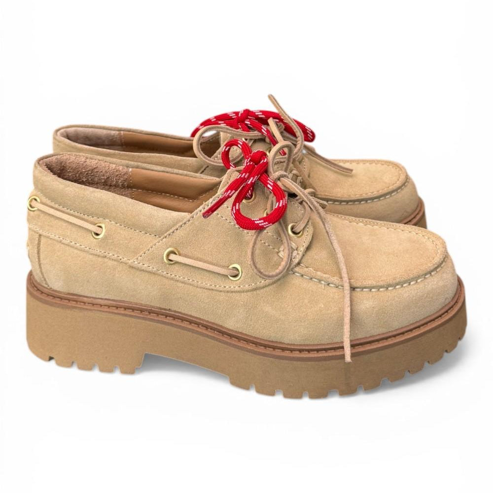 Scarpa barca XL suede beige Antica Bottega<BR/> 