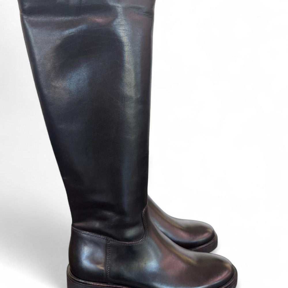 Stivale cavallerizzo pelle nera Francesco Brunelli<BR/> 