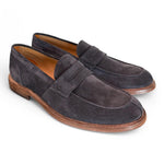 Mocassino suede blu Franco Fedele<BR/> 