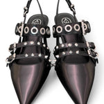 Slingback Ash Babel fibbie pelle nera 