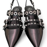 Slingback Ash Babel fibbie pelle nera 
