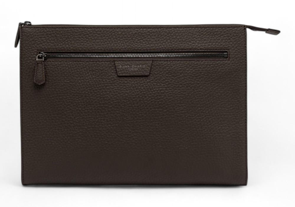 Pochette maxy uomo donna pelle testa di moro Gianni Chiarini 