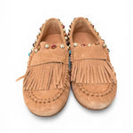 Mocassino frange suede nocciola Inuovo<BR/> 