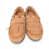 Mocassino frange suede nocciola Inuovo<BR/> 