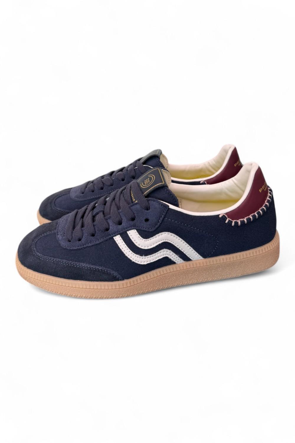 Sneaker uomo low suede blu Primabase <BR/> 